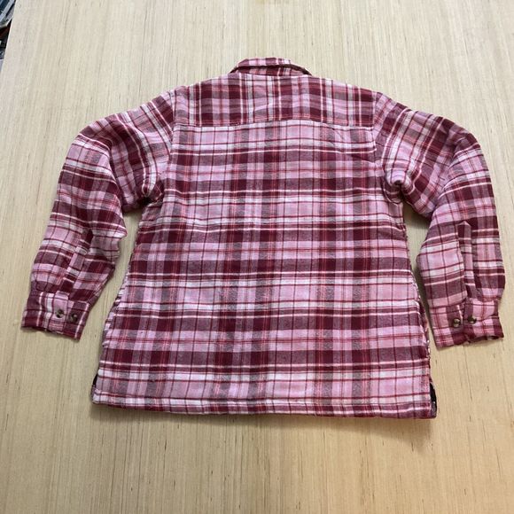 Casual Country Shacket Adult Medium Red White Plaid Button Up New No Tag Pockets - Picture 9 of 11